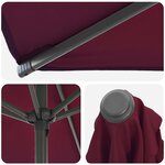 vidaXL Parasol de jardin 300 x 300 cm Polyester Rectangulaire Bordeaux