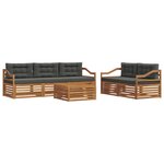 vidaXL Ensemble de canapés d'extérieur 6 pc Naturel et Anthracite