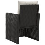 vidaXL Mobilier d'extérieur 3 Pièces avec coussins Résine tressée Noir