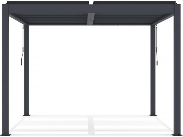 Pergola bioclimatique avec led  en aluminium "windsor" 3 x 3 - gris
