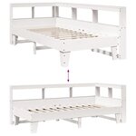 vidaXL Lit bibliothèque sans matelas blanc 75x190cm bois de pin massif