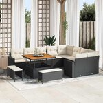 vidaXL Ensemble de canapé de jardin 12 Pièces Noir polyrotin