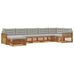 vidaXL Ensemble de canapés d'extérieur 7 pc Naturel et gris clair