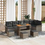 vidaXL Ensemble de canapé de jardin 10 Pièces Gris 110 x 55 x 71 cm