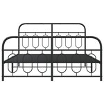 vidaXL Cadre de lit métal avec tête de lit/pied de lit noir 135x190 cm