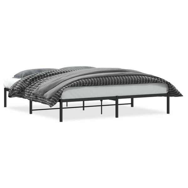 vidaXL Cadre de lit métal noir 180x200 cm