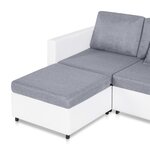 vidaXL Canapé-lit extensible à 4 places similicuir blanc