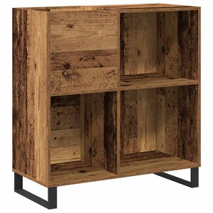 vidaXL Meuble à vinyles avec étagère chêne artisanal 85 x 38 x 89 cm
