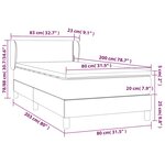 vidaXL Sommier à lattes de lit avec matelas Gris clair 80x200 cm Tissu