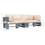 vidaXL Canapés de jardin palette 2 Pièces avec coussins sable Pinède