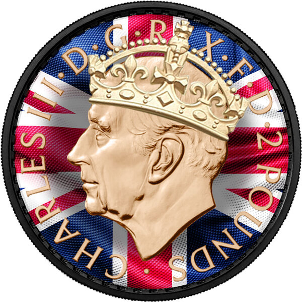 Monnaie en argent 2 pounds g 31.1 (1 oz) millésime 2023 spirit of the nations charles iii king of great britain