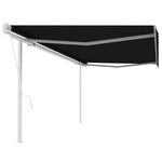vidaXL Auvent automatique rétractable avec poteaux 5x3 5 m Anthracite