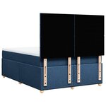 vidaXL Sommier à lattes de lit avec matelas Bleu 140x200 cm Tissu