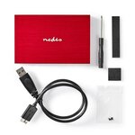 NEDIS Boîtier pour Disque dur - 2,5- Connexion SATA III - USB 3.1 - 6 Gbit/s - Rouge