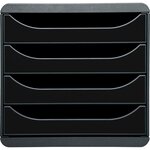 Module De Classement Big Box 4 Tiroirs Glossy - Noir Brillant - Exacompta