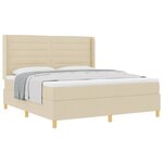 vidaXL Lit à ressorts avec matelas Crème 180 x 200 cm tissu