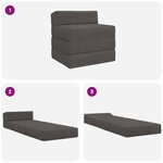 vidaXL Canapé-lit pliable Gris foncé 200 x 70 x 15 cm