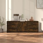 vidaXL Buffets 3 Pièces Chêne fumé Bois d'ingénierie
