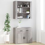 vidaXL Armoire murale Sonoma gris 80x33x80 cm Bois d'ingénierie
