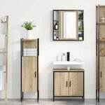 vidaXL Ensemble de mobilier de salle de bain avec étagère 3 Pièces Marron