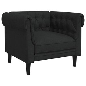 vidaXL Fauteuil Chesterfield noir tissu