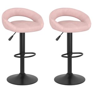 vidaXL Tabourets de bar lot de 2 rose velours