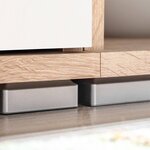 vidaXL Meuble TV mural avec lumière LED Chêne sonoma et blanc