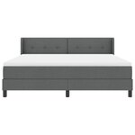 vidaXL Lit à ressorts avec matelas Gris foncé 200 x 180 cm Polyester