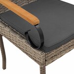 vidaXL Chaises de jardin avec coussin 4 Pièces Gris et Gris foncé
