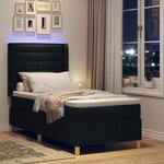 vidaXL Lit à ressorts avec bandes LED Noir 90 x 190 cm tissu