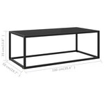 Vidaxl table basse noir avec verre noir 100x50x35 cm