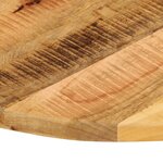 vidaXL Dessus de table Ø 90x3 8 cm rond bois massif de manguier brut