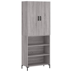 vidaXL Buffet haut Sonoma gris 69 5x34x180 cm Bois d'ingénierie