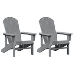 vidaXL Chaise de jardin 2 pc Gris clair Polyéthylène