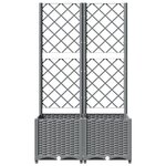 vidaXL Jardinière avec treillis Gris clair 80x40x136 cm PP