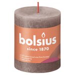 Bolsius Bougies pilier rustiques Shine 4 Pièces 80x68 mm Taupe rustique