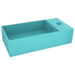 vidaXL Lavabo de salle de bain avec trop-plein Céramique Vert clair