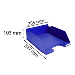 Corbeille à courrier maxi format exacompta bleu - lot de 4