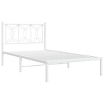 vidaXL Cadre de lit métal sans matelas et tête de lit blanc 107x203 cm