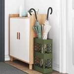 vidaXL Porte-parapluie avec stockage Vert olive 28 x 12 x 41 cm Acier