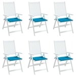vidaXL Coussins de chaise jardin lot de 6 bleu 40x40x3 cm tissu oxford