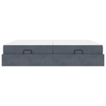 vidaXL Cadre de lit Gris foncé 200 x 200 cm Velours