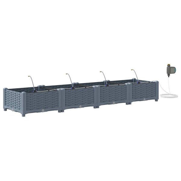 vidaXL Pots de jardin Gris clair 160 x 40 x 22 cm Acier