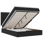VidaXL Cadre de lit ottoman avec matelas noir 140x200 cm tissu