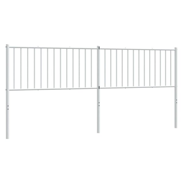 vidaXL Tête de lit métal blanc 200 cm