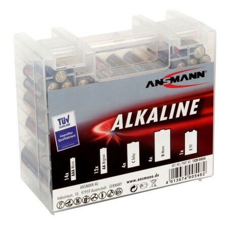 Ansmann ensemble de piles alcalines 35 pièces avec boîte noir 1520-0004