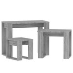 vidaXL Tables gigognes 3 Pièces Sonoma gris Bois d'ingénierie
