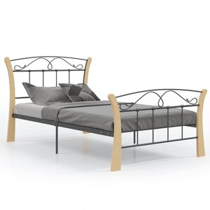 vidaXL Cadre de lit sans matelas noir métal 100x200 cm