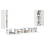 vidaXL Ensemble de meuble TV mural 4 Pièces Blanc Bois d'ingénierie