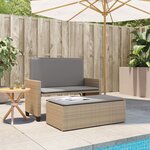 vidaXL Banc de jardin et coussins et repose-pied beige résine tressée